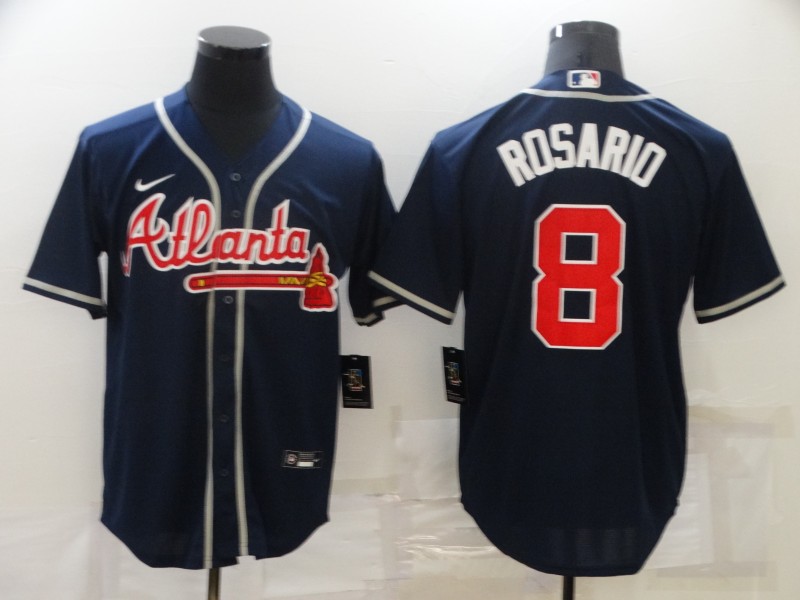 2021 Men Atlanta Braves #8 Rosario blue Nike MLB game Jersey->youth mlb jersey->Youth Jersey